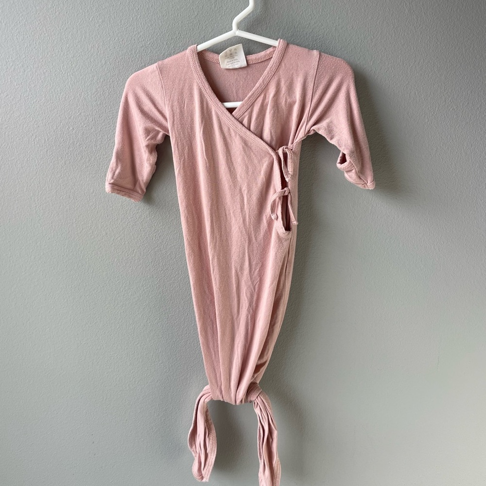 Kate Quinn The Woods Beechwood Modal Pink Knotted Gown with Crossover Front